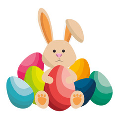 bunny animal egg easter vector icon illustration graphic design