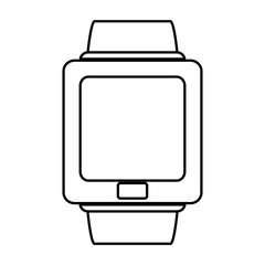 smartwatch icon over white background. vector illustration