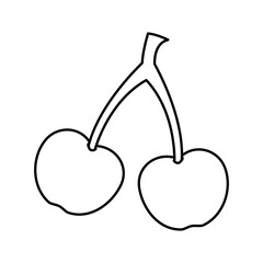 cherry fruit icon over white background. vector illustration