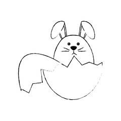 rabbit egg easter vector icon illustration graphic design