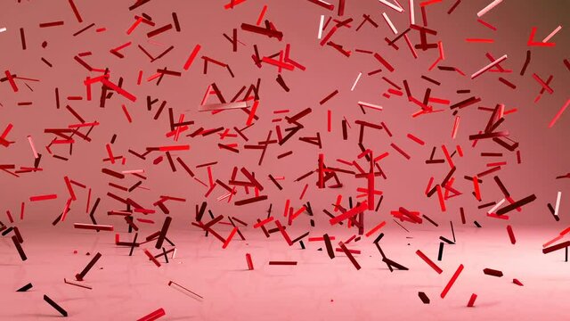 Flying 3d confetty or abstract pieces motion background