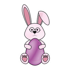bunny animal egg easter vector icon illustration graphic design