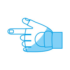 hand wearing a sport glove icon over white background. vector illustration