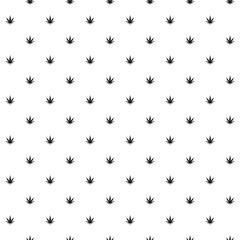 Seamless pattern. Marijuana icon. Cannabis leaf vector illustration isolated on white background. Medical cannabis sign. Legalize symbol. Fabric textile texture, banner for web site.