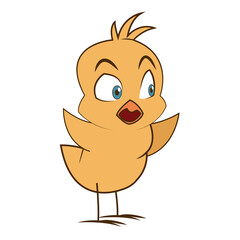 cute little chick baby animal bird cartoon vector illustration