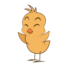 cute little chick baby animal bird cartoon vector illustration