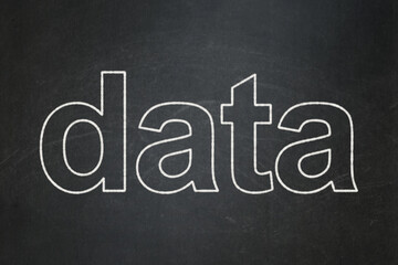 Fototapeta na wymiar Information concept: Data on chalkboard background