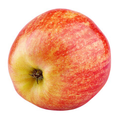 Single fresh red yellow apple isolated on white background with clipping path