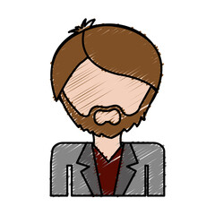 avatar man wearing elegant clothes icon over white background. colorful design. vector illustration