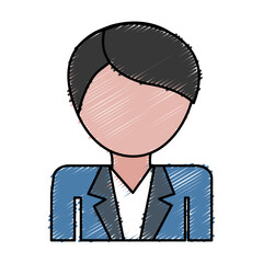 avatar man wearing elegant clothes icon over white background. colorful design. vector illustration