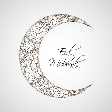 Illustration of floral moon for eid