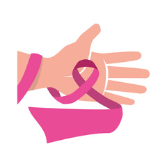 Ribbon cancer symbol icon vector illustration graphic design