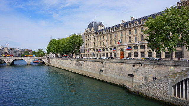 Photo of canal and bridges near Notre Dame, Paris, France