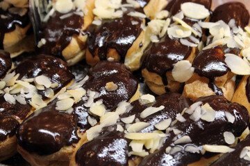 Chocolate cakes with nuts
