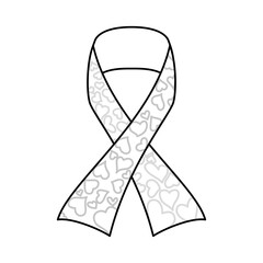 Ribbon cancer symbol icon vector illustration graphic design