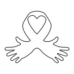 Ribbon cancer symbol icon vector illustration graphic design