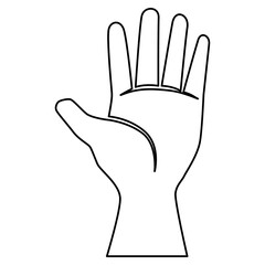 Hand with palm open icon vector illustration graphic design