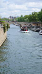 Fototapeta premium Photo of canal and bridges near Notre Dame, Paris, France