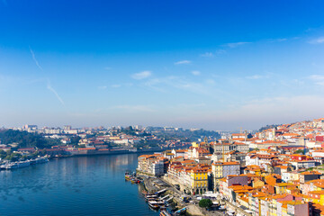 Fototapeta premium old town of Porto and river, Portugal, Europe