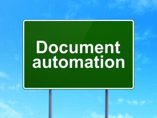 Business concept: Document Automation on road sign background