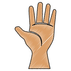 Obraz premium Hand with palm open icon vector illustration graphic design