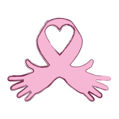 Ribbon cancer symbol icon vector illustration graphic design