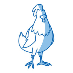 cartoon hen bird farm animal domestic image vector illustration