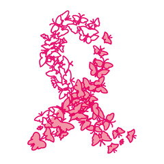 Ribbon cancer symbol icon vector illustration graphic design