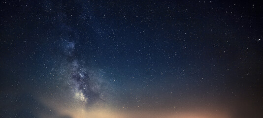 milky way on starry night sky. star filed - 157388094