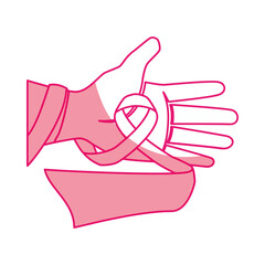 Ribbon cancer symbol icon vector illustration graphic design