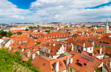 Fototapeta na wymiar Prague cityscape, view of the downtown