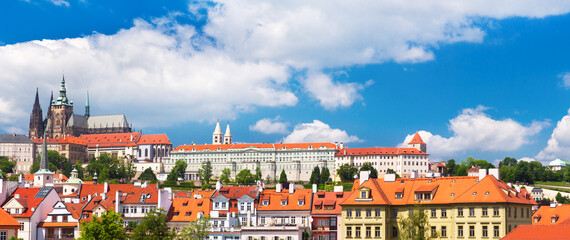 Naklejka na ściany i meble Prague, View of Prague castle, Czech Republic,