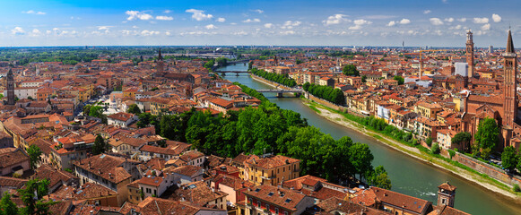 Verona, view of the  downtown, Italy, panorama