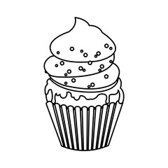 little delicious cupcake muffin bakery food vector illustration