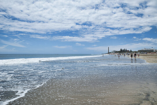 The Most Popular Beach On The Island, For Different Tourist Profiles: Family Friendly, Nudist Zones, And Gay Community Friendly., Maspalomas, Gran Canaria