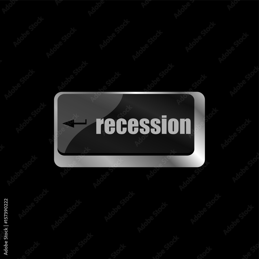 Poster recession enter button on computer keyboard key