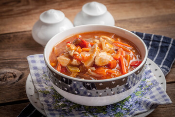 Chinese chicken with vegetables.