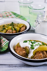 Green pepper stuffed