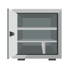 security concept with metal open box bank safe money vector illustration