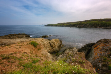 Magnificent daily seascape near the village of Sinemorets, Bulgaria. Spring landscape over the sea.