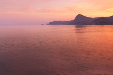 Fototapeta premium sunset on a background of mountains / Republic of Crimea tourism travel