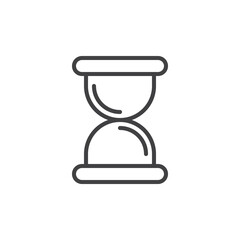 Hourglass, sandglass line icon, outline vector sign, linear style pictogram isolated on white. Symbol, logo illustration. Editable stroke. Pixel perfect