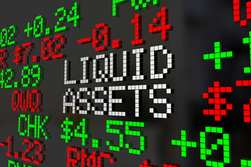 Liquid Assets Stock Market Investment Account 3d Illustration