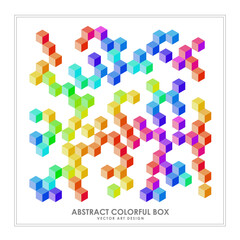 Abstract colorful 3d box vector art design