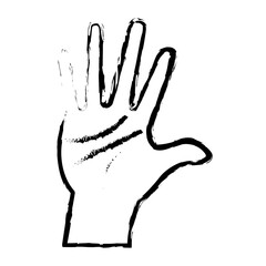 hand man palm showing five finger vector illustration