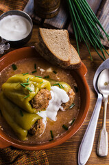 Green pepper stuffed