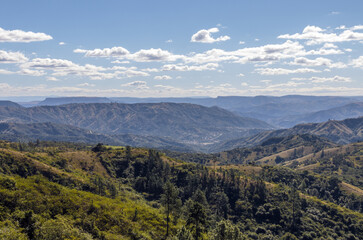 Fototapeta premium Valley of A thousand Hills Against Blue Cloudy Sky