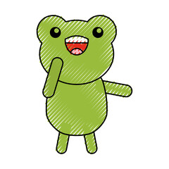 cute color scribble toad cartoon graphic design