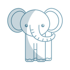 cute blue shadow elephant cartoon graphic design