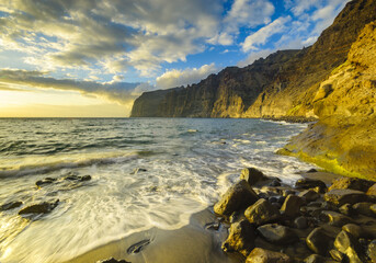 Sunset over Los Gigantes Cliffs in Tenerife